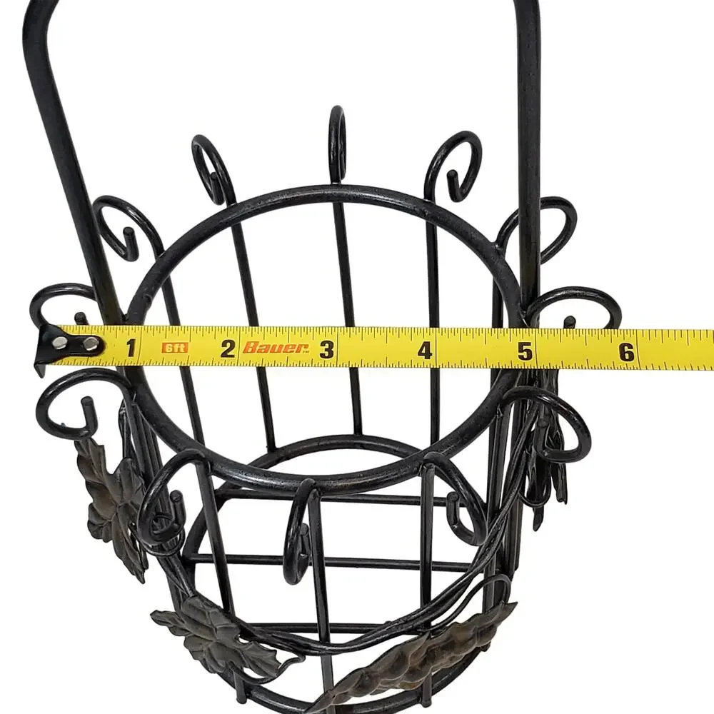 Grape Vine Barware Bottle Wire Caddy Basket Carrier Holder Display Decor Vtg